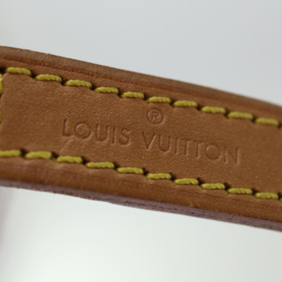 LOUIS VUITTON Shoulder Strap Leather 36.2"" Beige LV Auth ar11635B