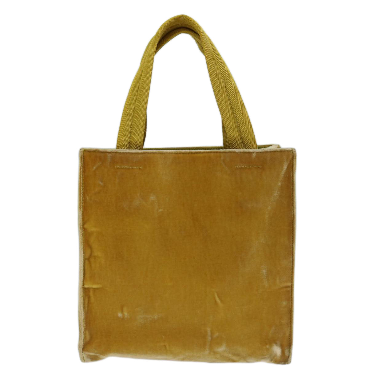 PRADA Hand Bag Velor Yellow Auth ar11643B - 0