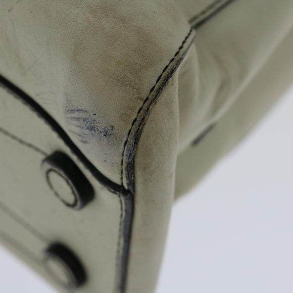 PRADA Hand Bag Leather White Auth ar11644B