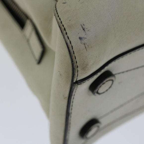 PRADA Hand Bag Leather White Auth ar11644B