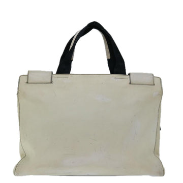 PRADA Hand Bag Leather White Auth ar11644B - 0
