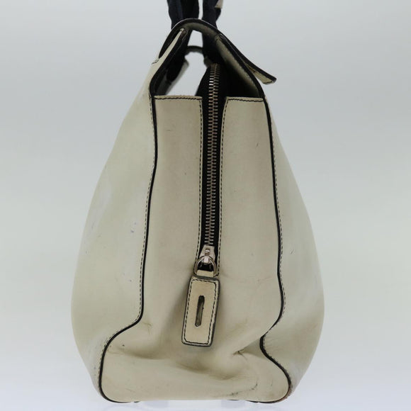 PRADA Hand Bag Leather White Auth ar11644B