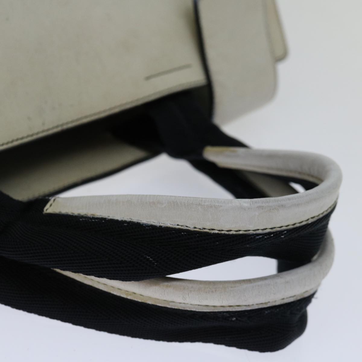 PRADA Hand Bag Leather White Auth ar11644B