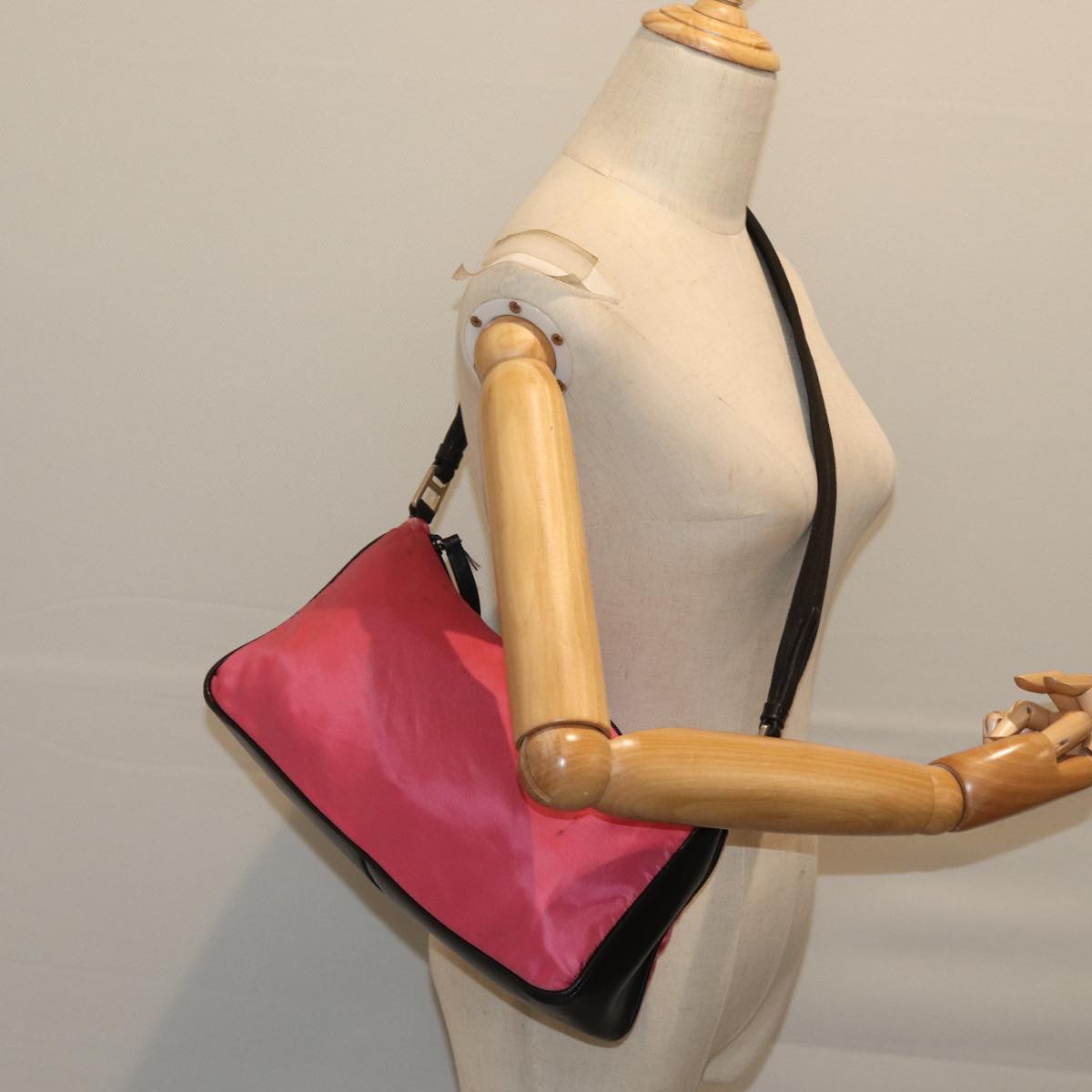 PRADA Shoulder Bag Nylon Pink Auth ar11645B