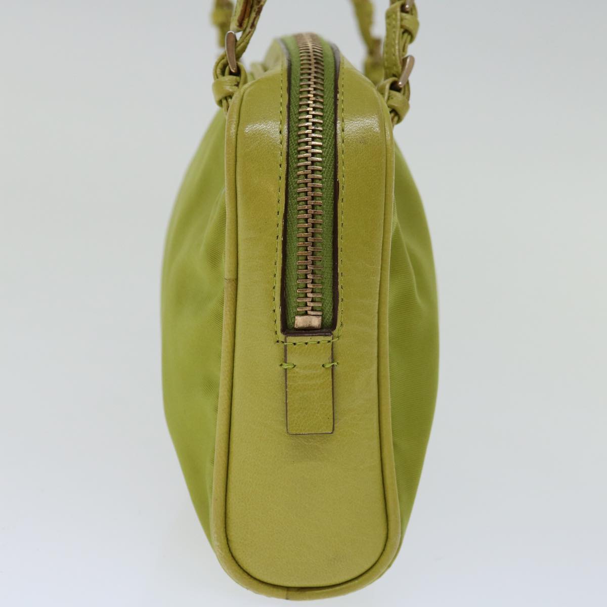 PRADA Hand Bag Nylon Green Auth ar11658B