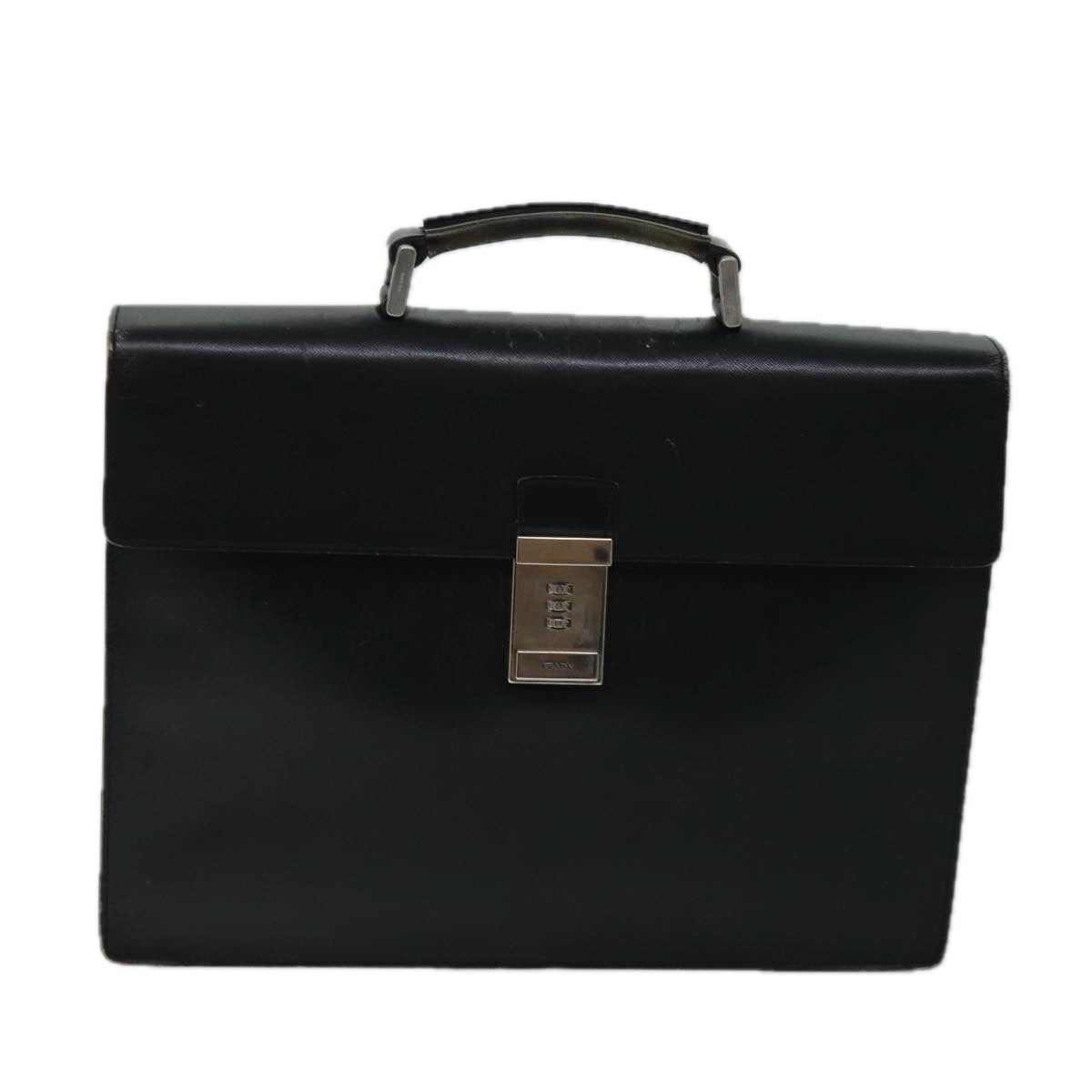PRADA Hand Bag Leather Black Auth ar11660B