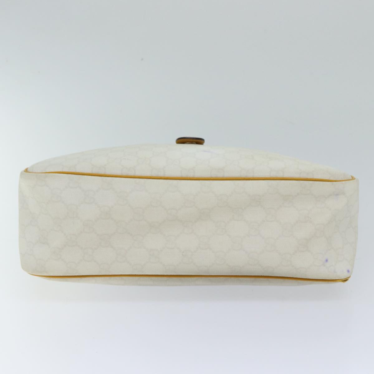 GUCCI GG Canvas Shoulder Bag PVC White Yellow Auth ar11691