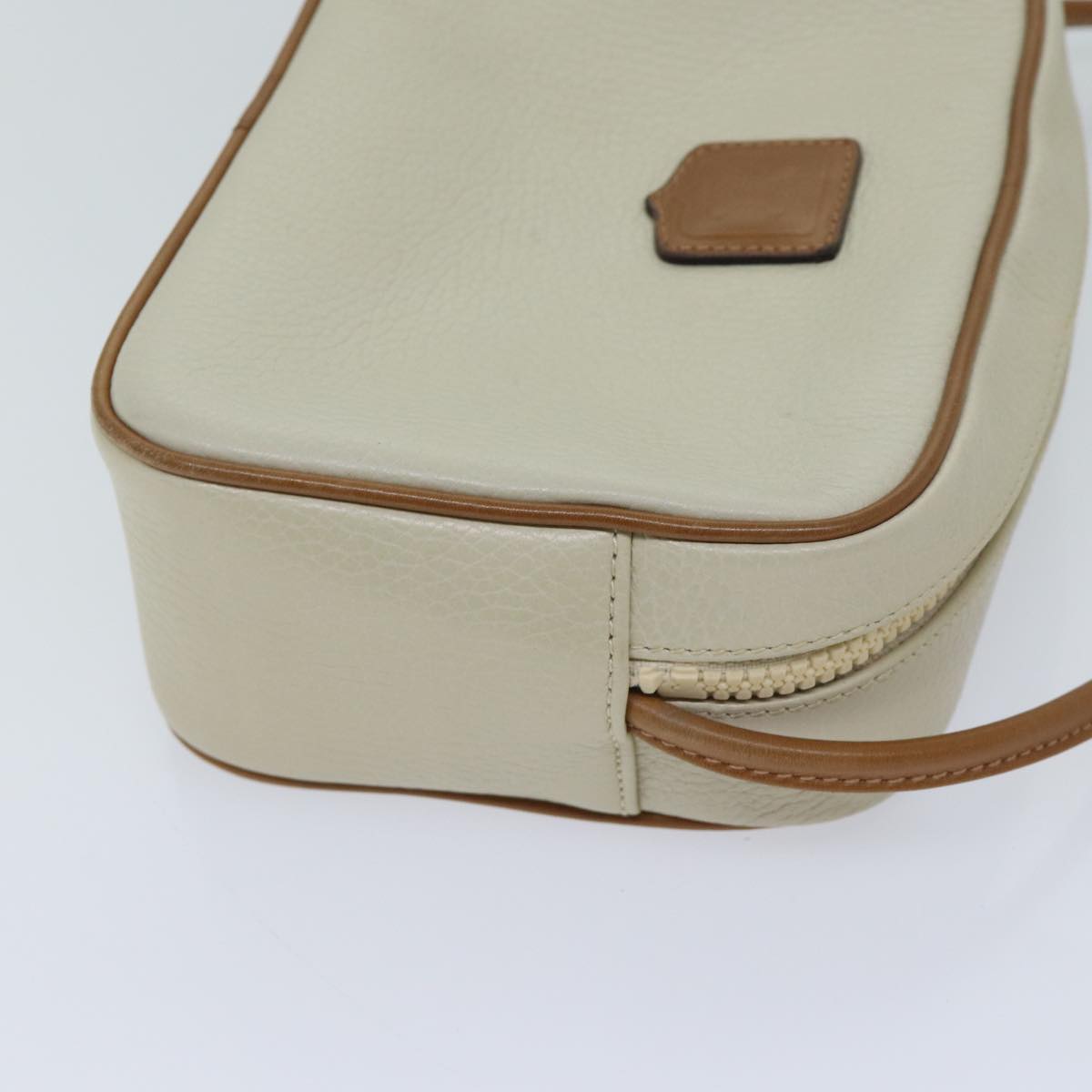 CELINE Shoulder Bag Leather White Auth ar11693
