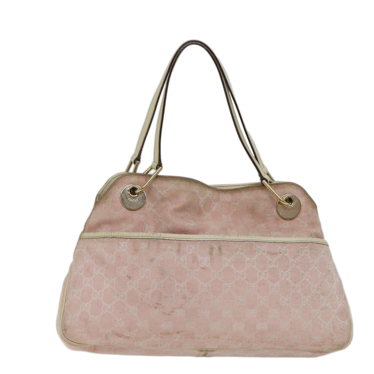 GUCCI GG Canvas Shoulder Bag Pink Auth ar11709