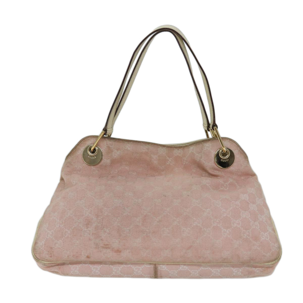 GUCCI GG Canvas Shoulder Bag Pink Auth ar11709