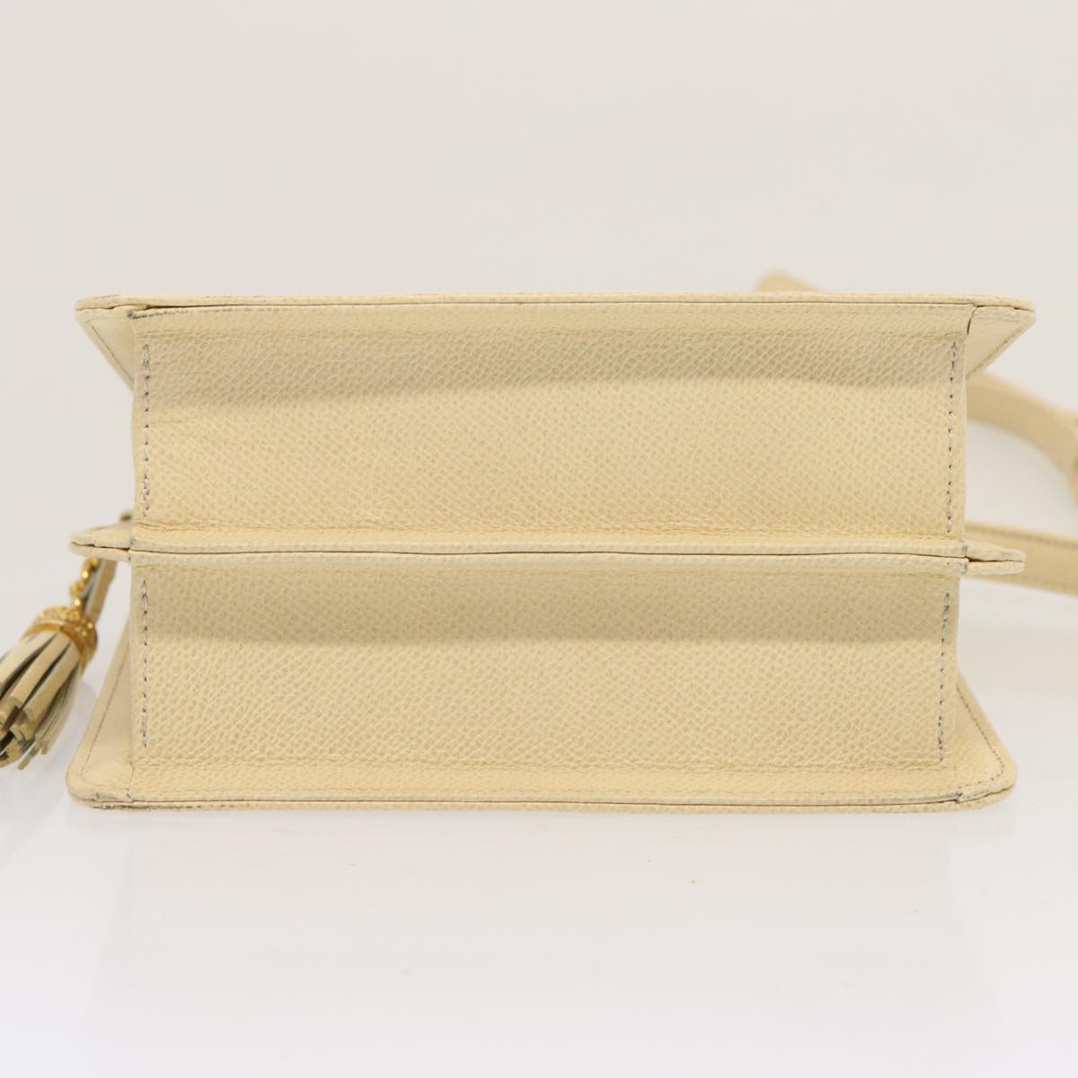 VALENTINO Shoulder Bag Leather Cream Auth ar11717