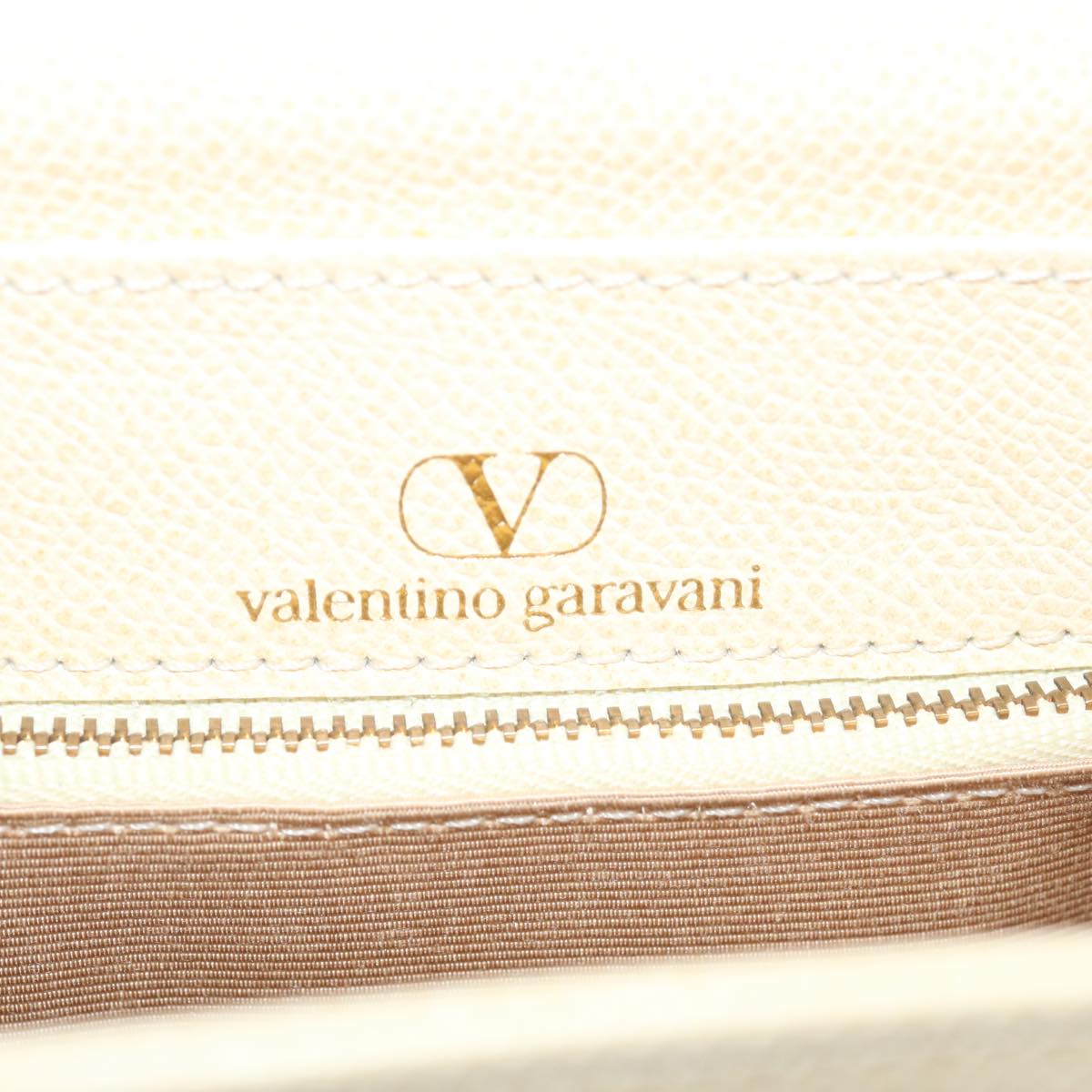 VALENTINO Shoulder Bag Leather Cream Auth ar11717