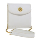 Chloe Chain Shoulder Bag Leather Vintage White Auth ar11719-1