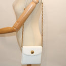 Chloe Chain Shoulder Bag Leather Vintage White Auth ar11719-24