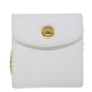 Chloe Chain Shoulder Bag Leather Vintage White Auth ar11719-13