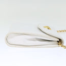 Chloe Chain Shoulder Bag Leather Vintage White Auth ar11719-3