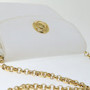 Chloe Chain Shoulder Bag Leather Vintage White Auth ar11719-6