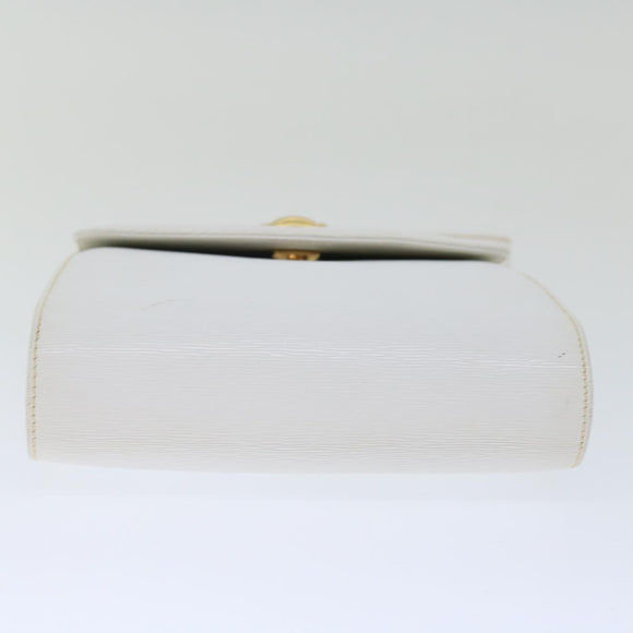 Chloe Chain Shoulder Bag Leather Vintage White Auth ar11719