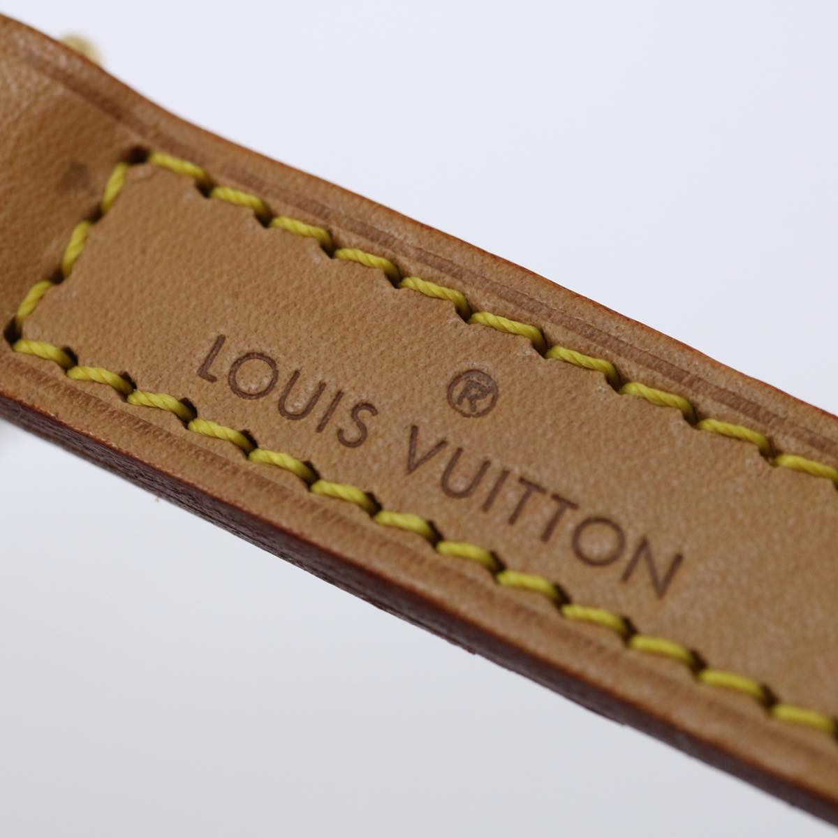LOUIS VUITTON Shoulder Strap Leather 36.2"" Beige LV Auth ar11730
