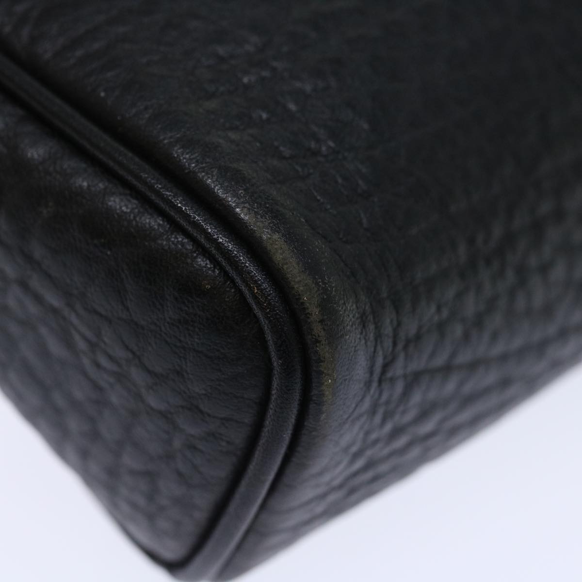 Burberrys Clutch Bag Leather Black Auth ar11739