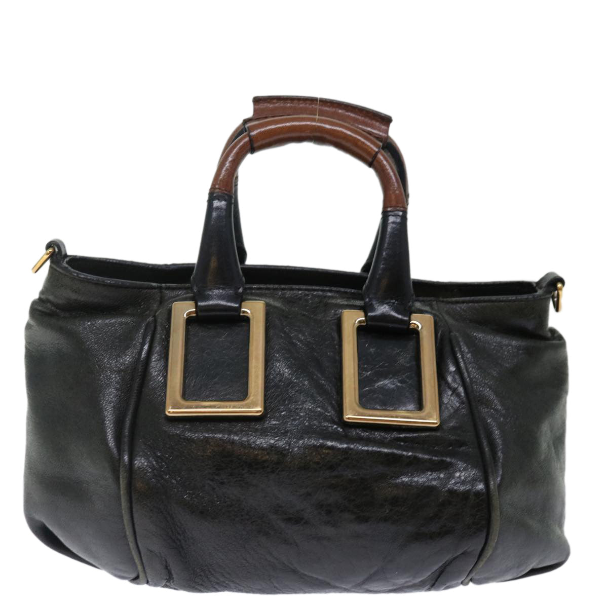 Chloe Etel Hand Bag Leather 2way Black Auth ar11745 - 0