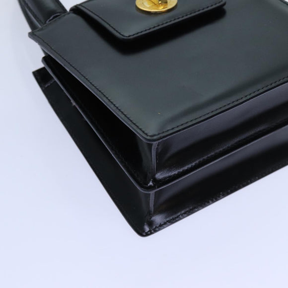 BVLGARI Hand Bag Leather 2way Black Auth ar11750