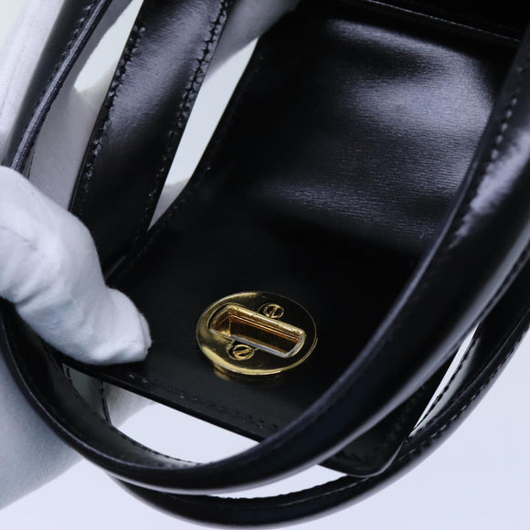BVLGARI Hand Bag Leather 2way Black Auth ar11750