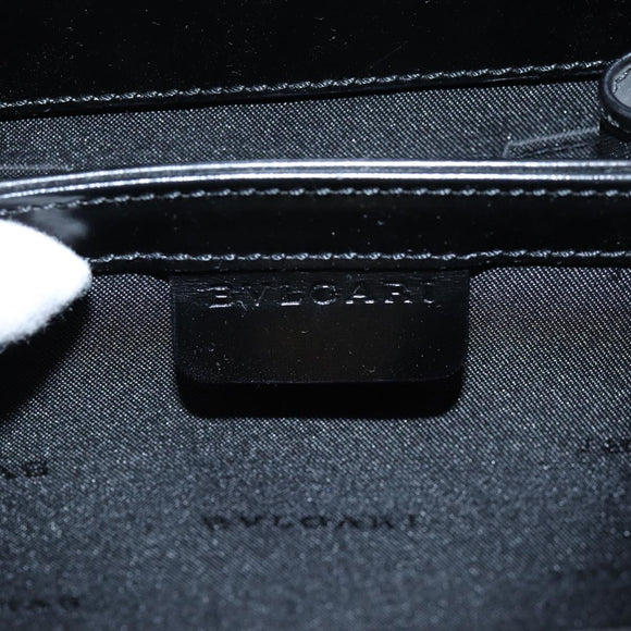 BVLGARI Hand Bag Leather 2way Black Auth ar11750