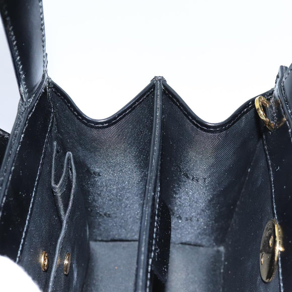 BVLGARI Hand Bag Leather 2way Black Auth ar11750