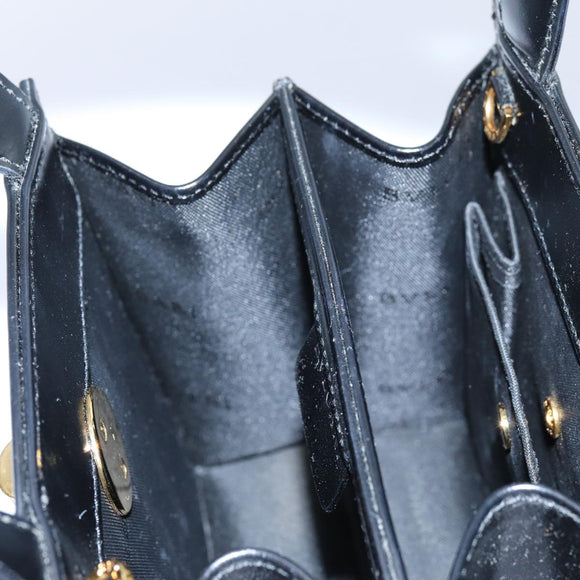 BVLGARI Hand Bag Leather 2way Black Auth ar11750