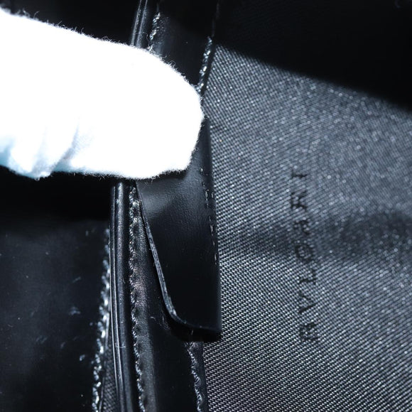 BVLGARI Hand Bag Leather 2way Black Auth ar11750