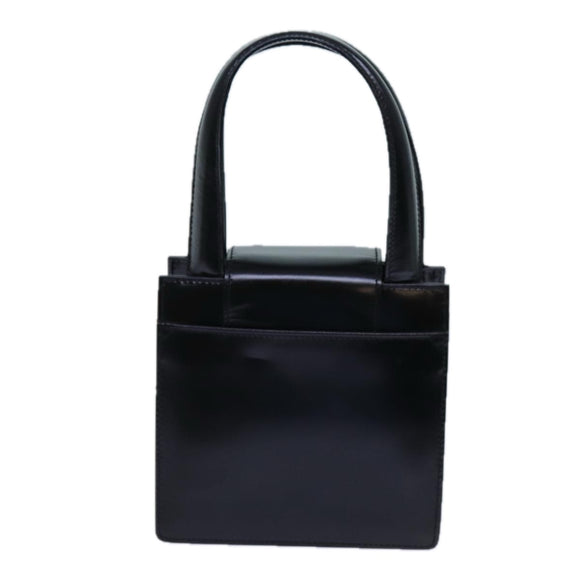 BVLGARI Hand Bag Leather 2way Black Auth ar11750