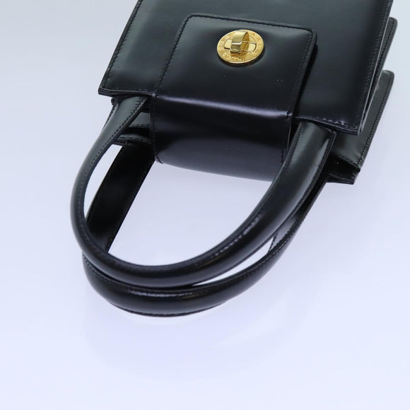 BVLGARI Hand Bag Leather 2way Black Auth ar11750