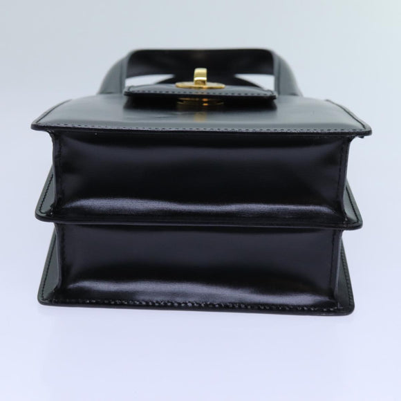 BVLGARI Hand Bag Leather 2way Black Auth ar11750