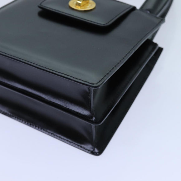 BVLGARI Hand Bag Leather 2way Black Auth ar11750