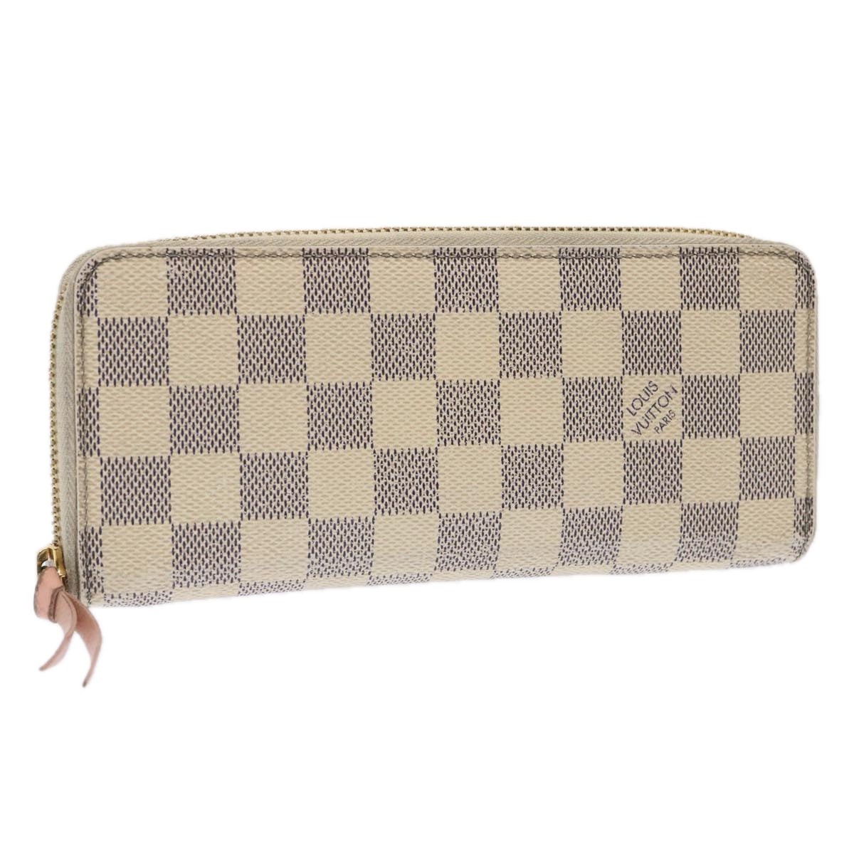 LOUIS VUITTON Damier Azur Portefeuille Clemence Long Wallet N61264 Auth ar11756