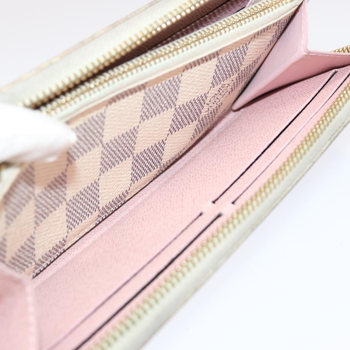 LOUIS VUITTON Damier Azur Portefeuille Clemence Long Wallet N61264 Auth ar11756