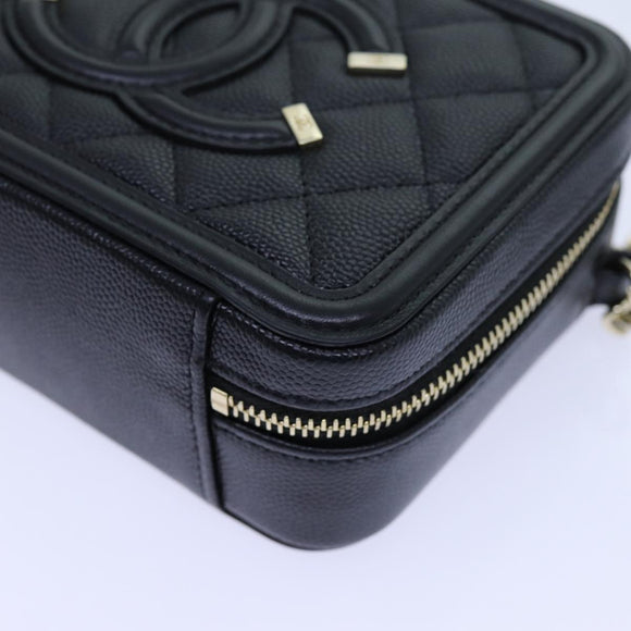 CHANEL Chain CC Figly Mini Shoulder Bag Calf Skin Black A84452 CC Auth ar11762SAV