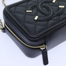 CHANEL Chain CC Figly Mini Shoulder Bag Calf Skin Black A84452 CC Auth ar11762SAV-16