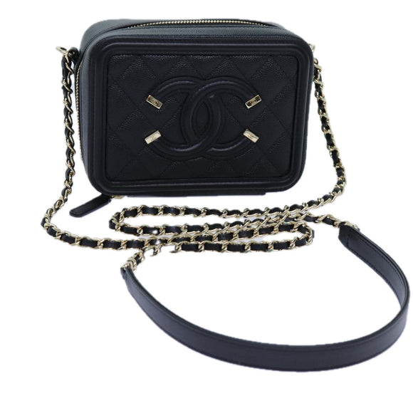 CHANEL Chain CC Figly Mini Bag Caviar Skin Black A84452 CC Auth ar11762AV