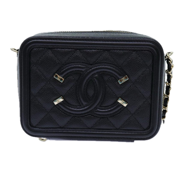 CHANEL Chain CC Figly Mini Shoulder Bag Calf Skin Black A84452 CC Auth ar11762SAV
