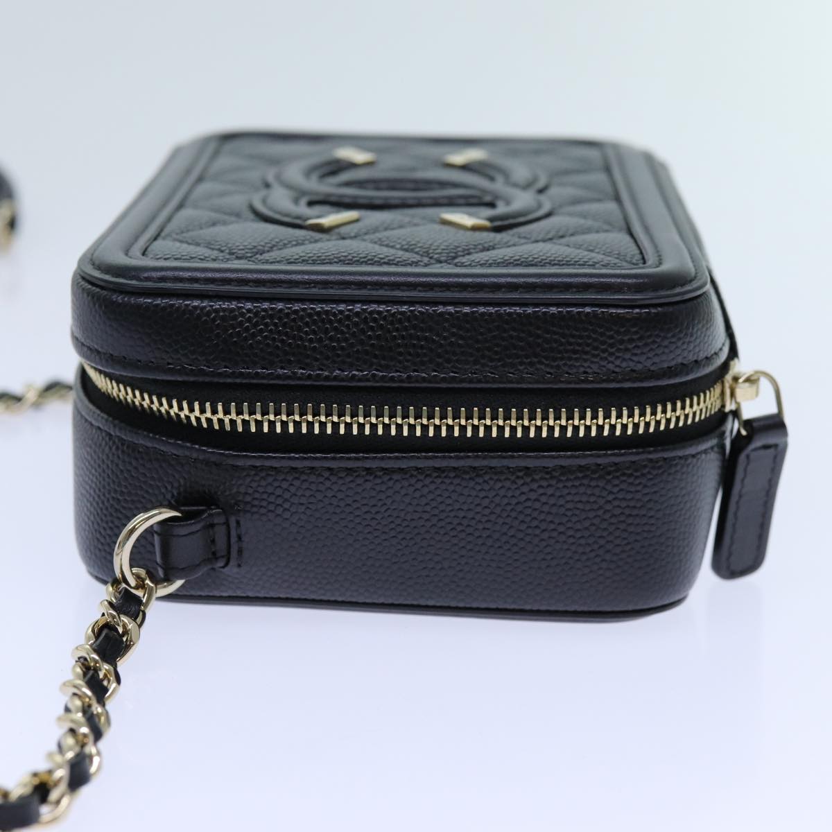 CHANEL Chain CC Figly Mini Bag Caviar Skin Black A84452 CC Auth ar11762A