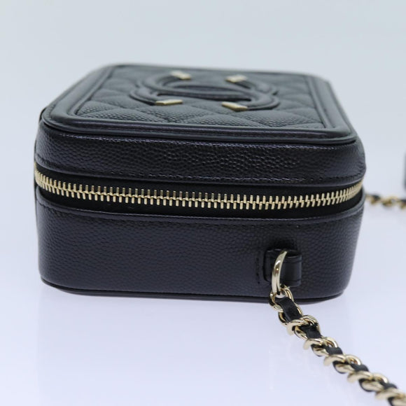 CHANEL Chain CC Figly Mini Bag Caviar Skin Black A84452 CC Auth ar11762AV