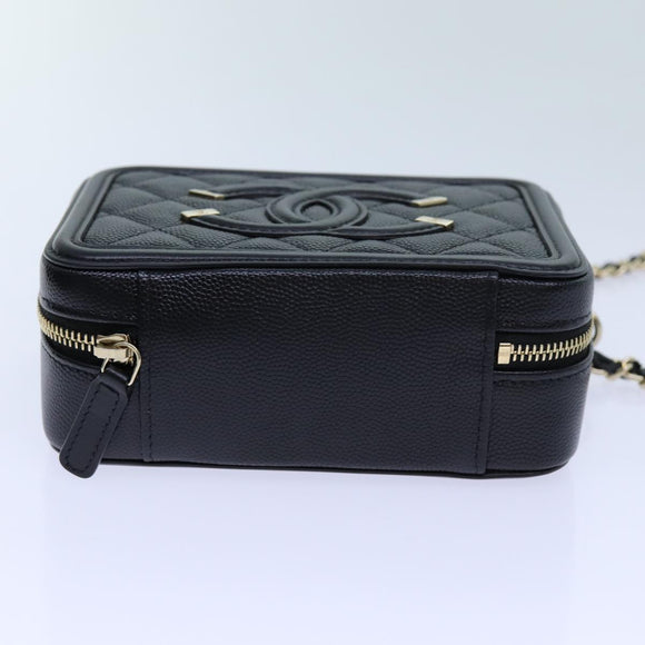 CHANEL Chain CC Figly Mini Shoulder Bag Calf Skin Black A84452 CC Auth ar11762SAV