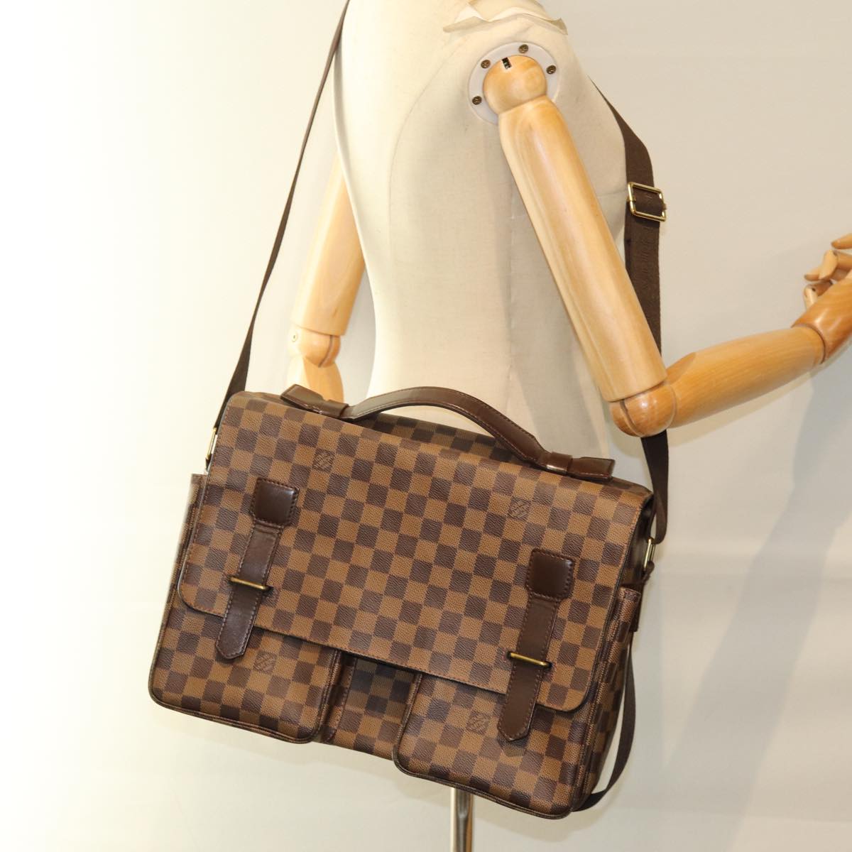 LOUIS VUITTON Damier Ebene Broadway Shoulder Bag N42270 LV Auth ar11780B