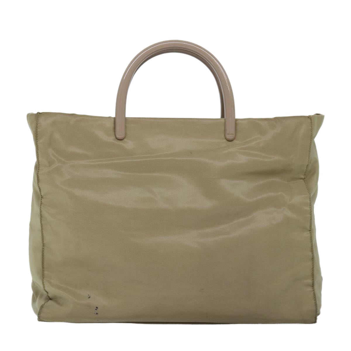 PRADA Hand Bag Nylon Beige Auth ar11788B - 0