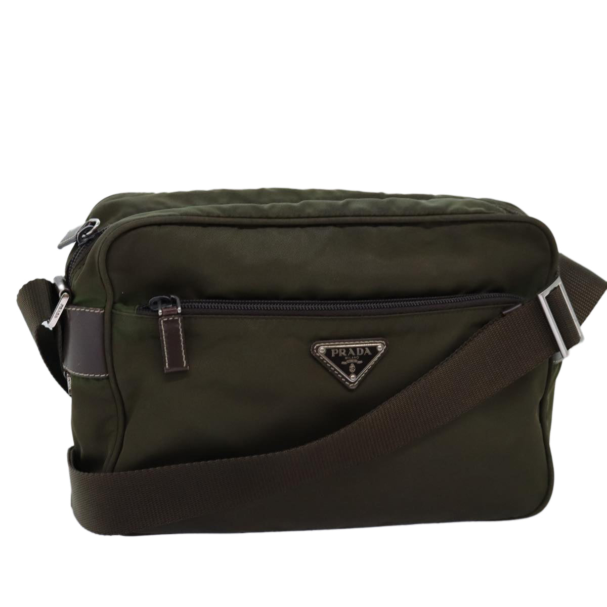 PRADA Shoulder Bag Nylon Green Auth ar11816B