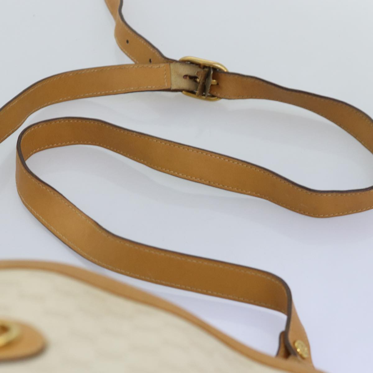 GUCCI Micro GG Supreme Shoulder Bag PVC Beige Auth ar11825