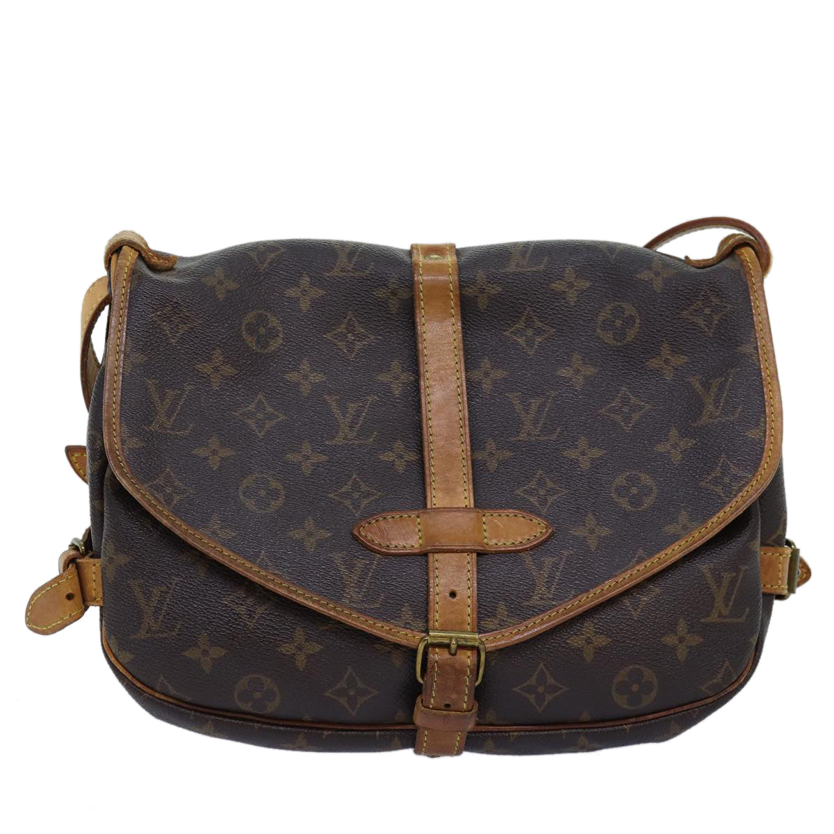 LOUIS VUITTON Monogram Saumur 30 Shoulder Bag M42256 LV Auth ar11831