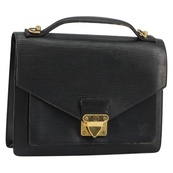 LOUIS VUITTON Epi Monceau 28 Hand Bag Black M52122 LV Auth ar11841